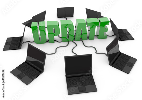 Illustration: hardware software update internet - green - hardware software update internet - green -