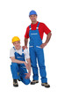 A team of tradesmen posing for the camera