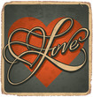 hand-lettered vintage valentines card (vector)