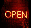Neonröhren-Schild Wort Open