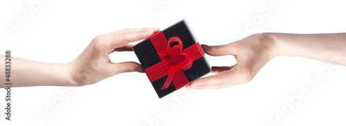 Photo: taking a gift concept isolated taking a gift concept isolated