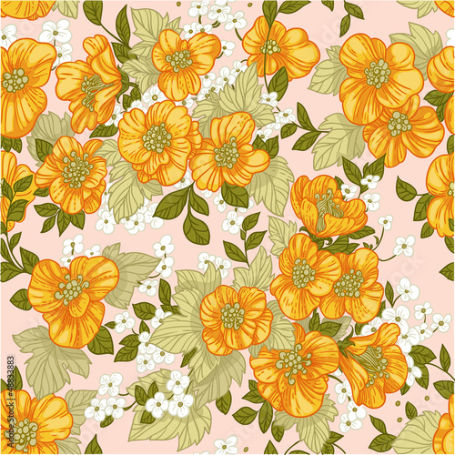 Vector: Seamless pattern of yellow wildflowers Seamless pattern of yellow wildflowers