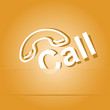 Hotline. Paper sticker as bookmark. Vector illustration.