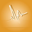 Cardiogram. Paper sticker as bookmark. Vector illustration.
