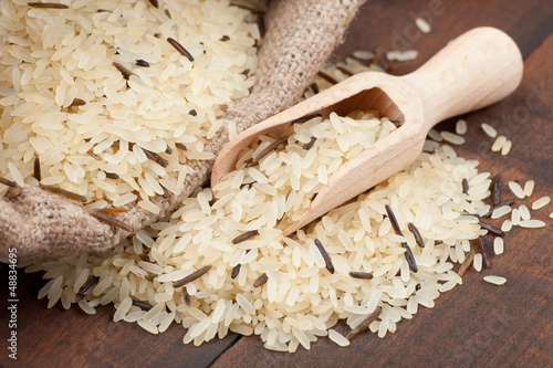 Photo: rice in burlap sack rice in burlap sack