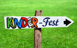 Kinderfest Schild Garten Party Einladung