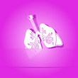 Lungs. Paper sticker. Vector illustration.