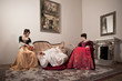 Beautiful girls in palace - baroque style