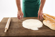 Baker preparing bread dough
