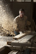 Carpenter working in workshop