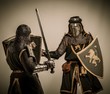Fight between two medieval knight