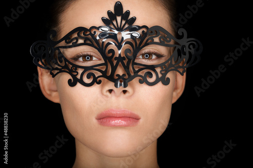 Photo: Mask. Beauty woman wearing carnival mask Mask. Beauty woman wearing carnival mask