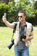 Photographer shooting outdoors