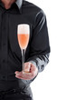 Server holding cocktail glass