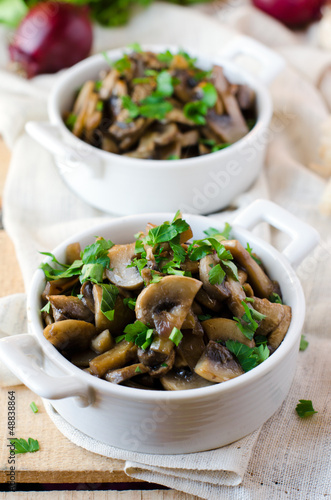 Photo: Fried mushrooms with onion Fried mushrooms with onion