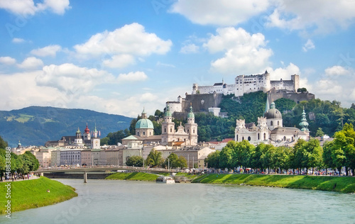 Photo: Salzburg skyline with river Salzach, Salzburger Land, Austria Salzburg skyline with river Salzach, Salzburger Land, Austria