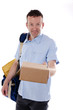 Mailman delivering mail