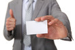 Executive with a blank businesscard