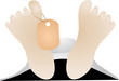 feet with tag