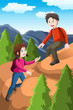 Kids hiking