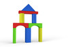 Illustration: Haus aus bunten Bauklötzen 3 Haus aus bunten Bauklötzen 3