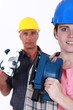 man and woman carpenters