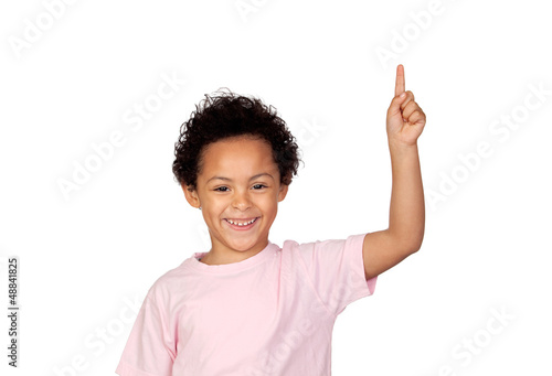 Photo: Happy latin child asking to speak Happy latin child asking to speak