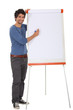 Man writing on a flipchart