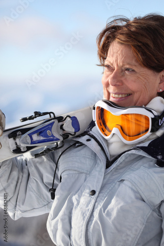 Photo: Mature female skier Mature female skier