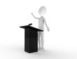 Illustration: Speaking at the podium Speaking at the podium