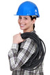 A female electrician.