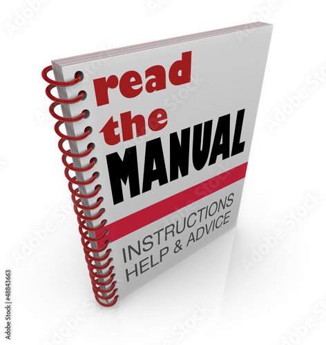 Illustration: Read the Manual Book Instructions Help Advice Read the Manual Book Instructions Help Advice