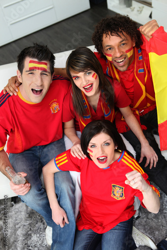Photo: Spanish football fans Spanish football fans