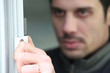 Man fitting new upvc windows