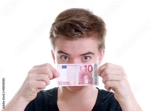 Photo: Teenager mit 10 Euro Schein Teenager mit 10 Euro Schein