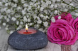 Rose mit Kerze