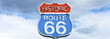 Panoramic view of famous route 66 sign