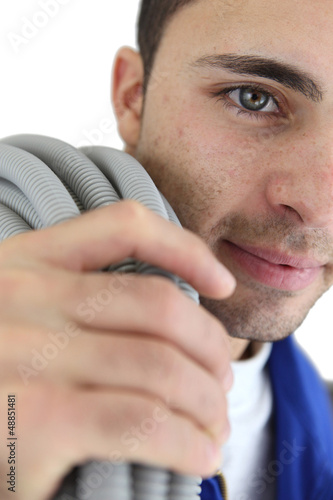 Photo: Closeup of an electrician Closeup of an electrician