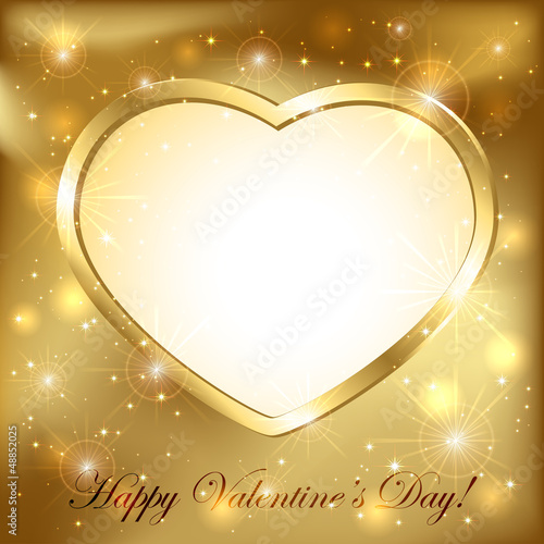 Vector: Golden heart Golden heart