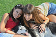 Photo: sisters and husky sisters and husky
