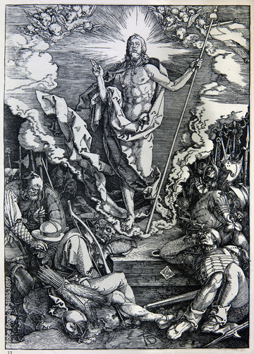 Photo: Lithography of Christ resurrection by Albert Durer Lithography of Christ resurrection by Albert Durer