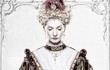Her royal highness standing against wall with stucco works