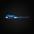 Blue progress bar with light and label on dark background