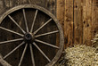 Vintage wooden carriage wheel