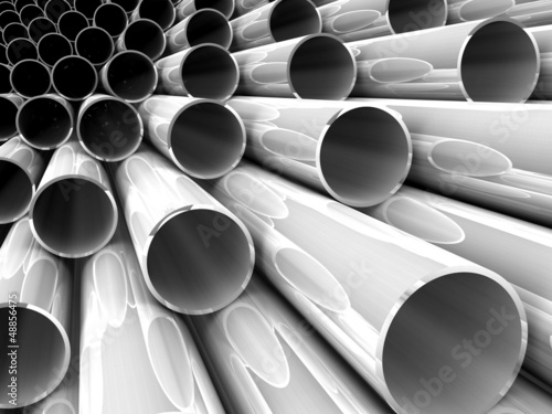 Illustration: 3D chrome tubes - high technology background. 3D chrome tubes - high technology background.