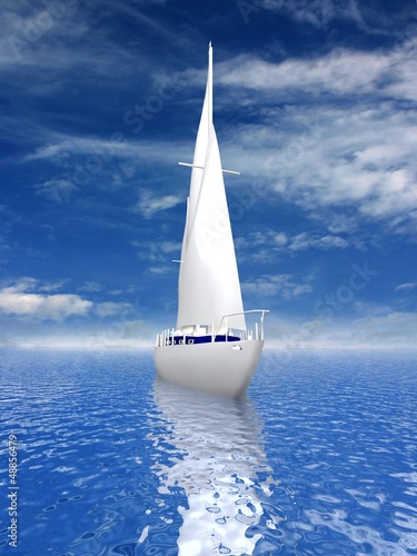 Illustration: Sailing luxury yacht Sailing luxury yacht