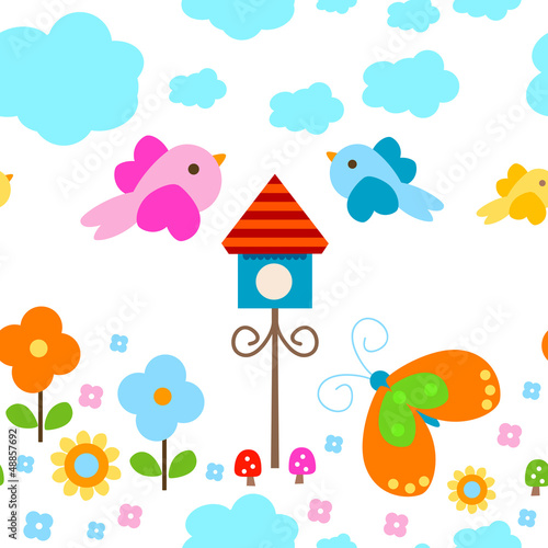 Vector: garden seamless background garden seamless background