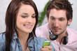 Couple listening to music