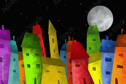 Illustration: città colorata città colorata