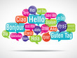 nuage de mots bulles : bonjour traduction